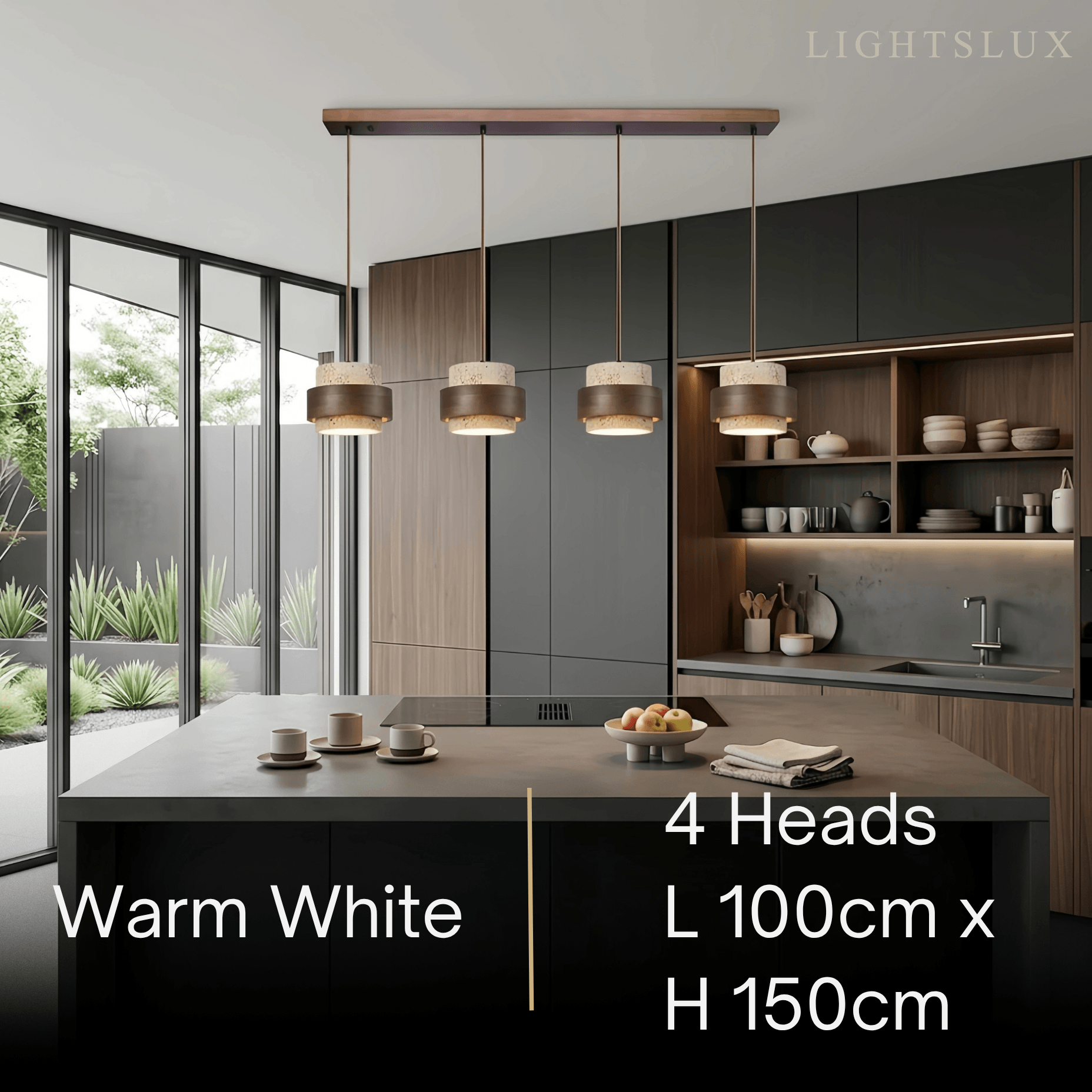 Strata Modern Travertine Pendant Light