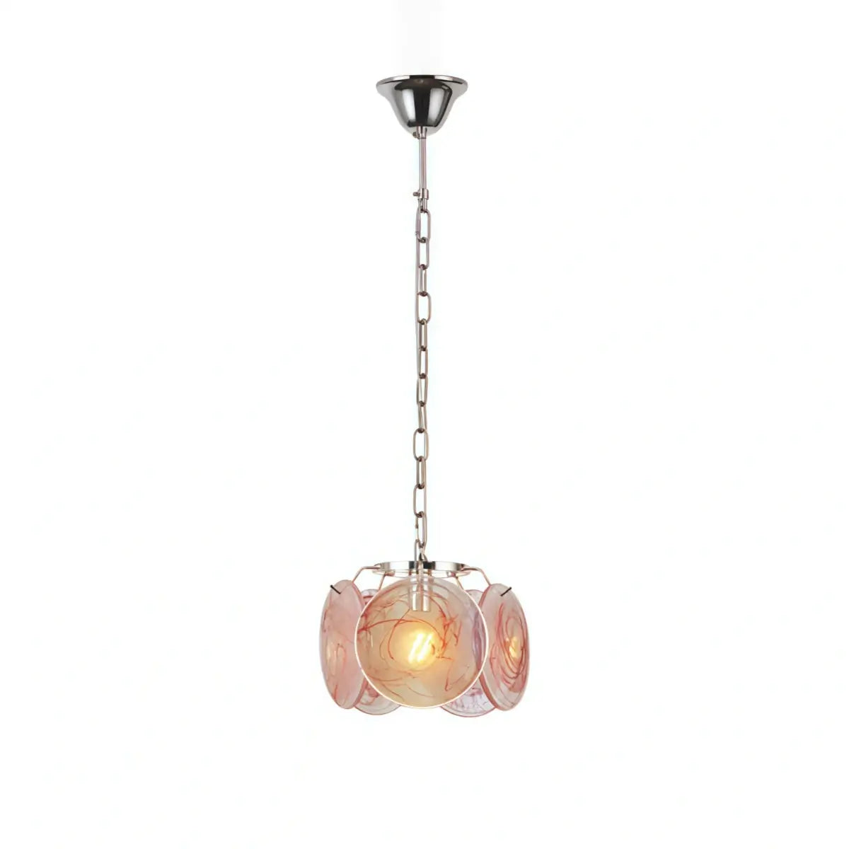 Modern Pendant Light — Hand-Dyed Glass & Metal with Multi-Color