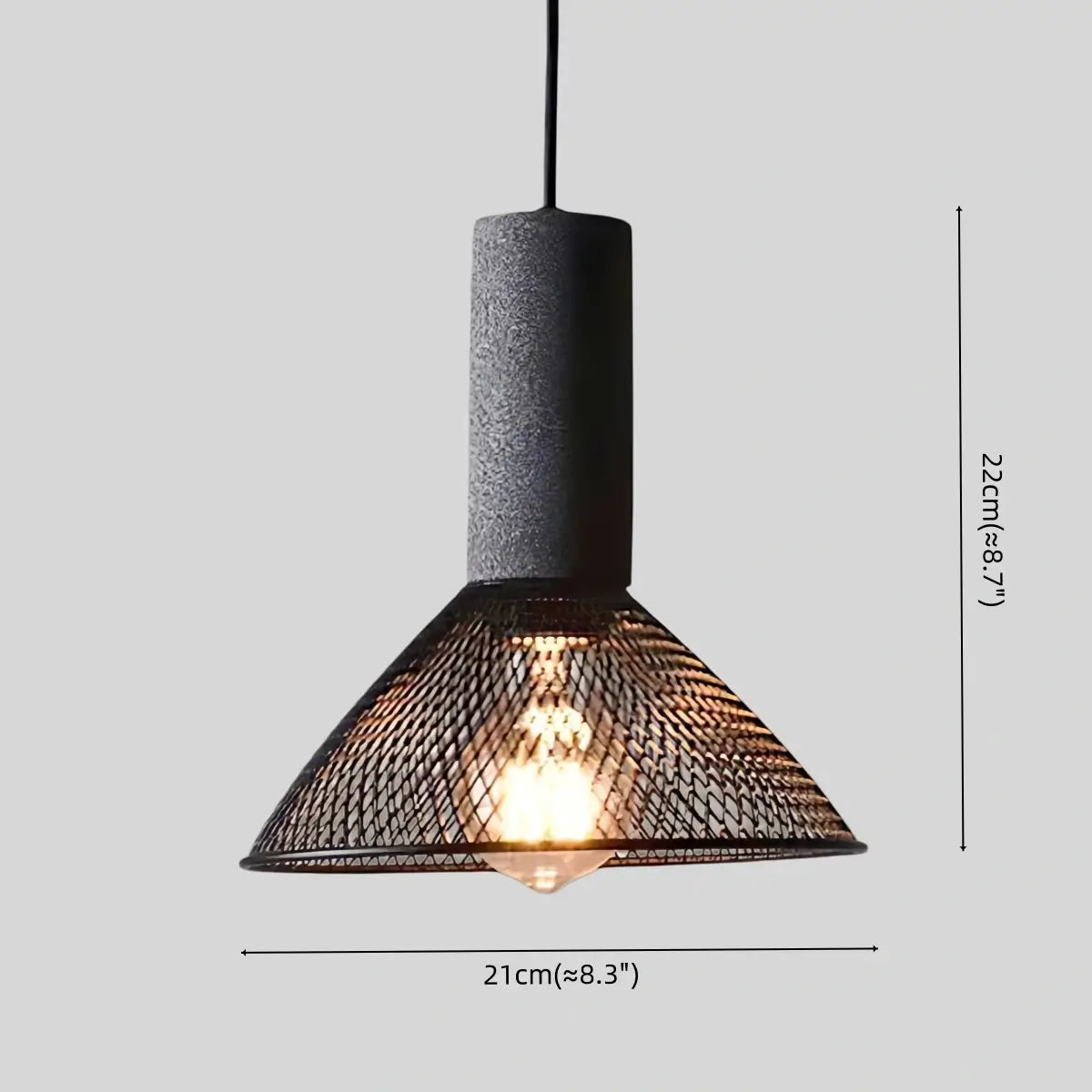 Ferron Industrial Cement Pendant Light – Six Sizes & Adjustable Cable for Kitchen Island/Dining Room/Bedroom