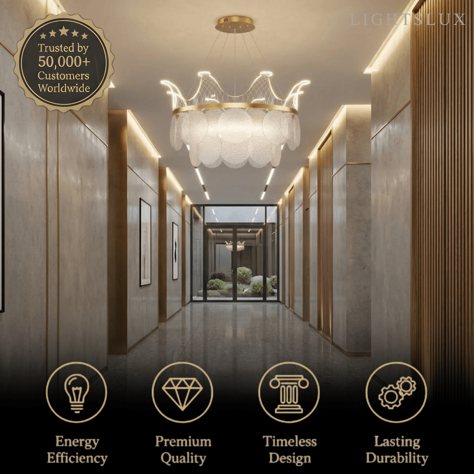 Modern Gold Chandelier