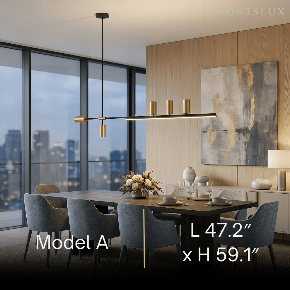 Contemporary Ceiling Light — Metal & Acrylic with Gold or Black