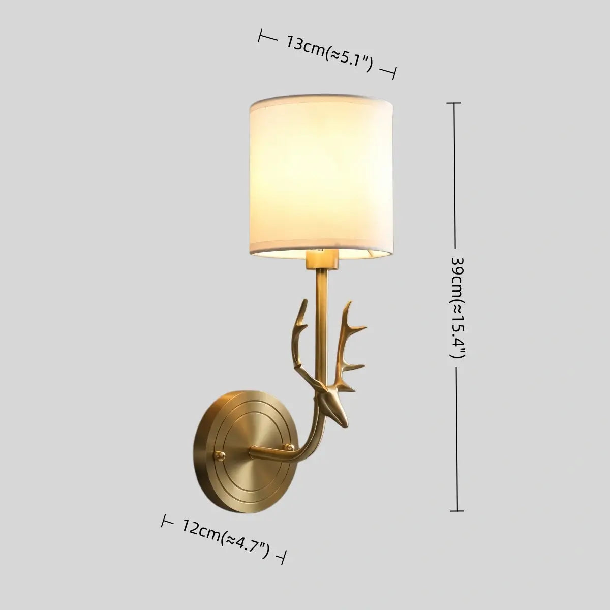 Art Deco Wall Lamp — Brass & Linen White