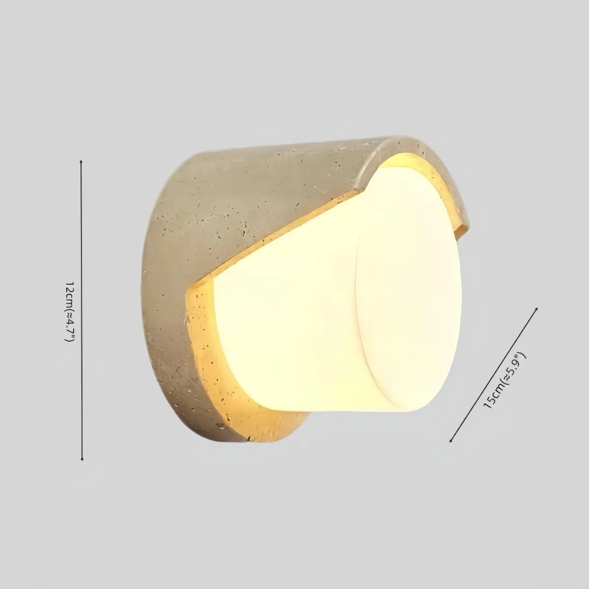 Modern Wall Lamp — Yellow Travertine & Glass White