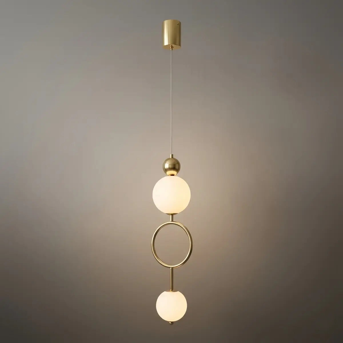 Minimalist Pendant Light — Iron & Glass Gold&White / Silver&White