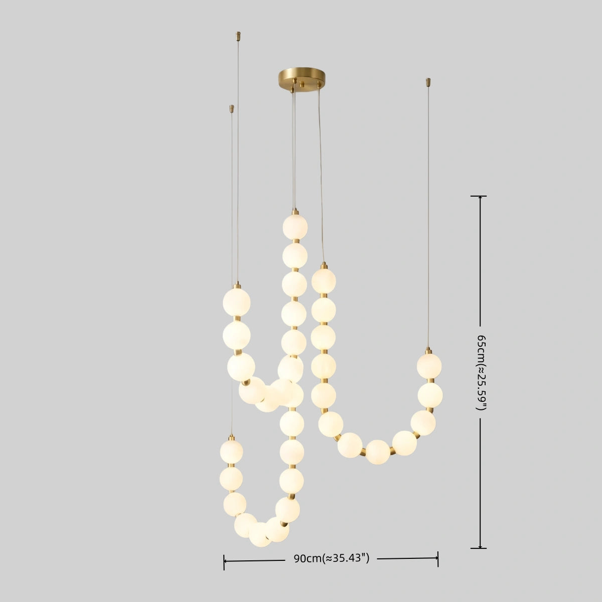 Elegant Chandelier — Brass & Acrylic White&Brass