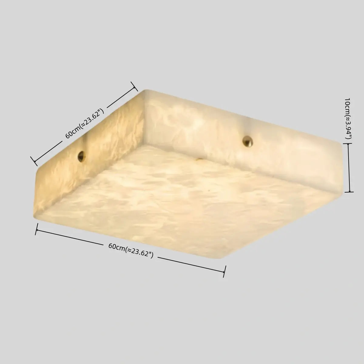 Minimalist Flush Mount Ceiling Light — Brass & Marble White