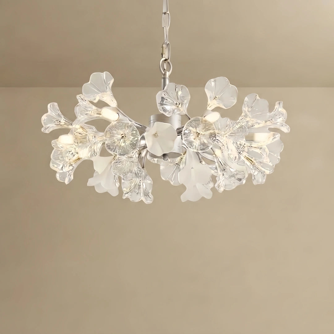 Velora Modern Branch Chandelier – Silver Copper Glass Flower for Living Room / Bedroom