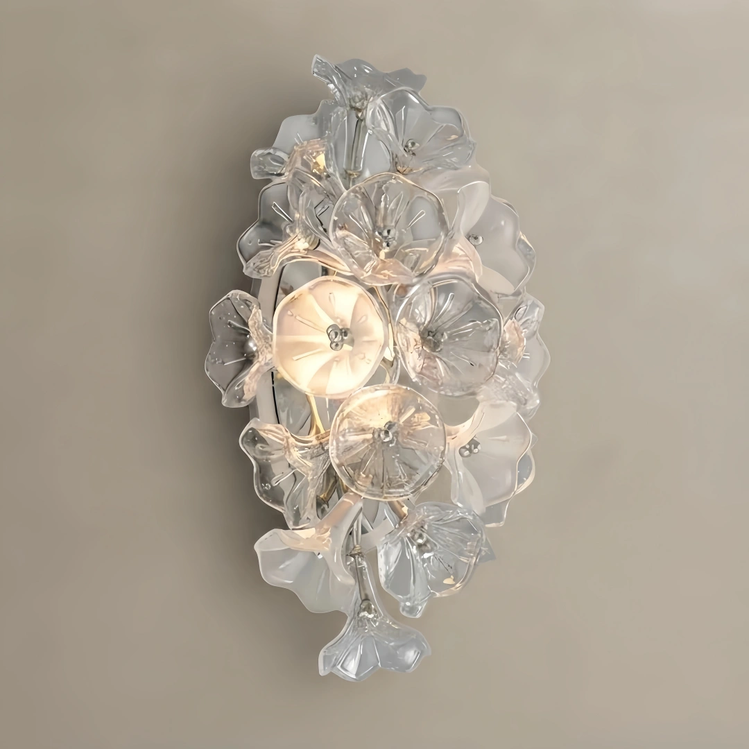 Velora Modern Branch Chandelier – Silver Copper Glass Flower for Living Room