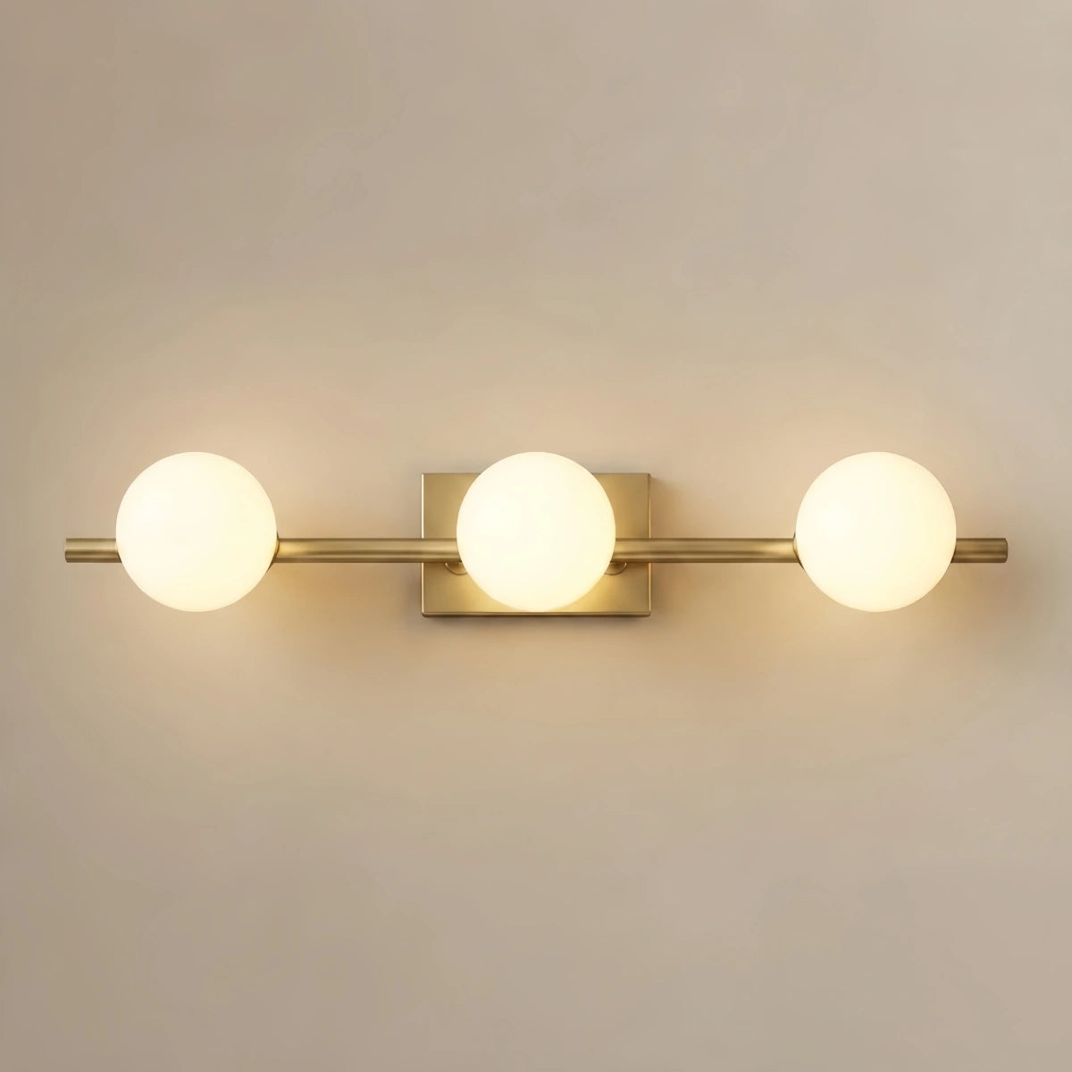 Velora Modern Nordic Wall Lamp — Brass & Glass Milky White for Bathroom