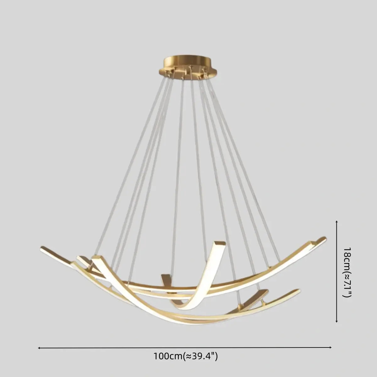 Modern Minimalist Chandelier — Brass Gold