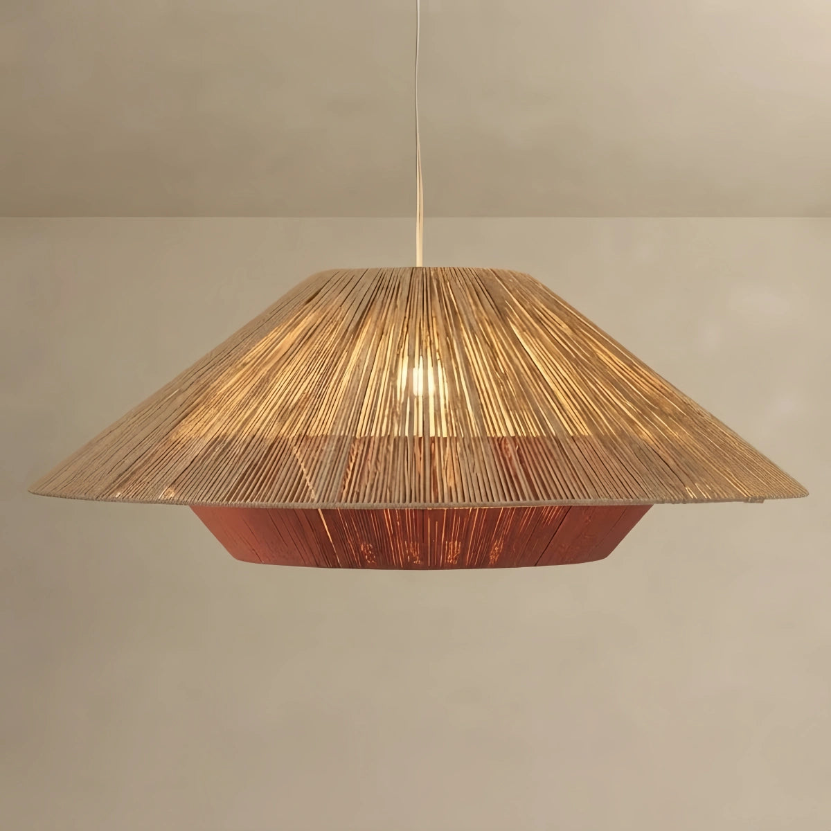 Pendant Light -- Linen+Beige/Red Color for Dining Room