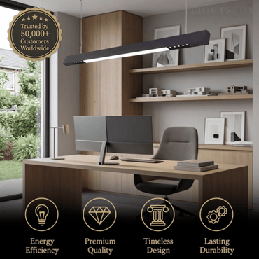 Modern Linear Pendant Light -- Aluminum PMMA Black or White