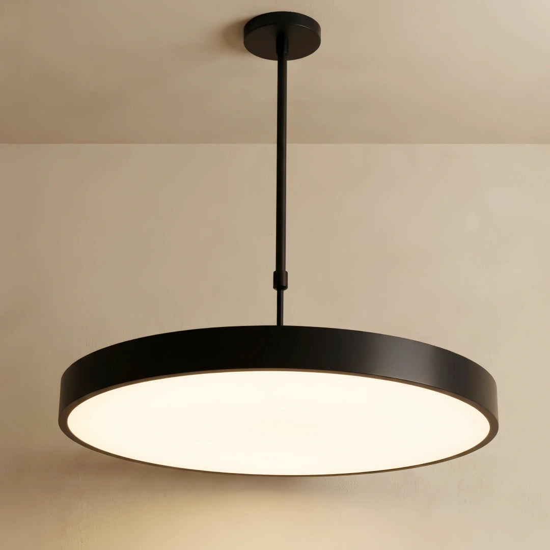 Round Pendant Light -- Iron Acrylic Black or White for Office Meeting Room