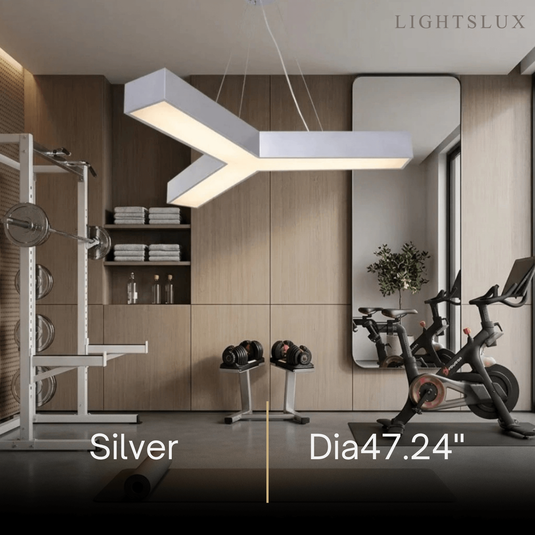 Modern Y-Shaped Pendant Light -- Aluminum Black White Silver