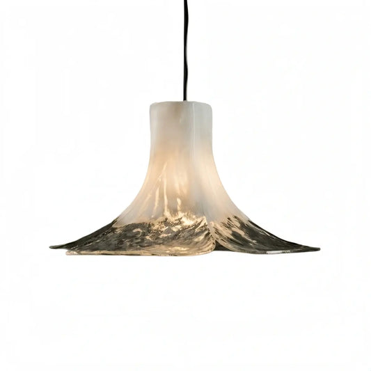 Modern Flower Glass Pendant Light -- White/Green/Smoked