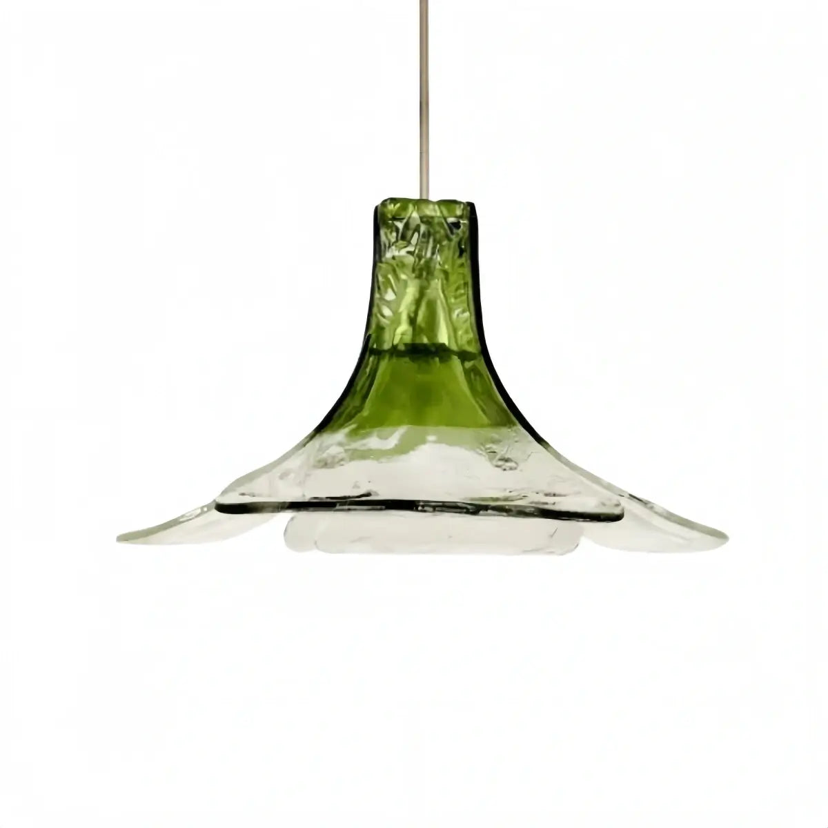 Modern Flower Glass Pendant Light -- White/Green/Smoked