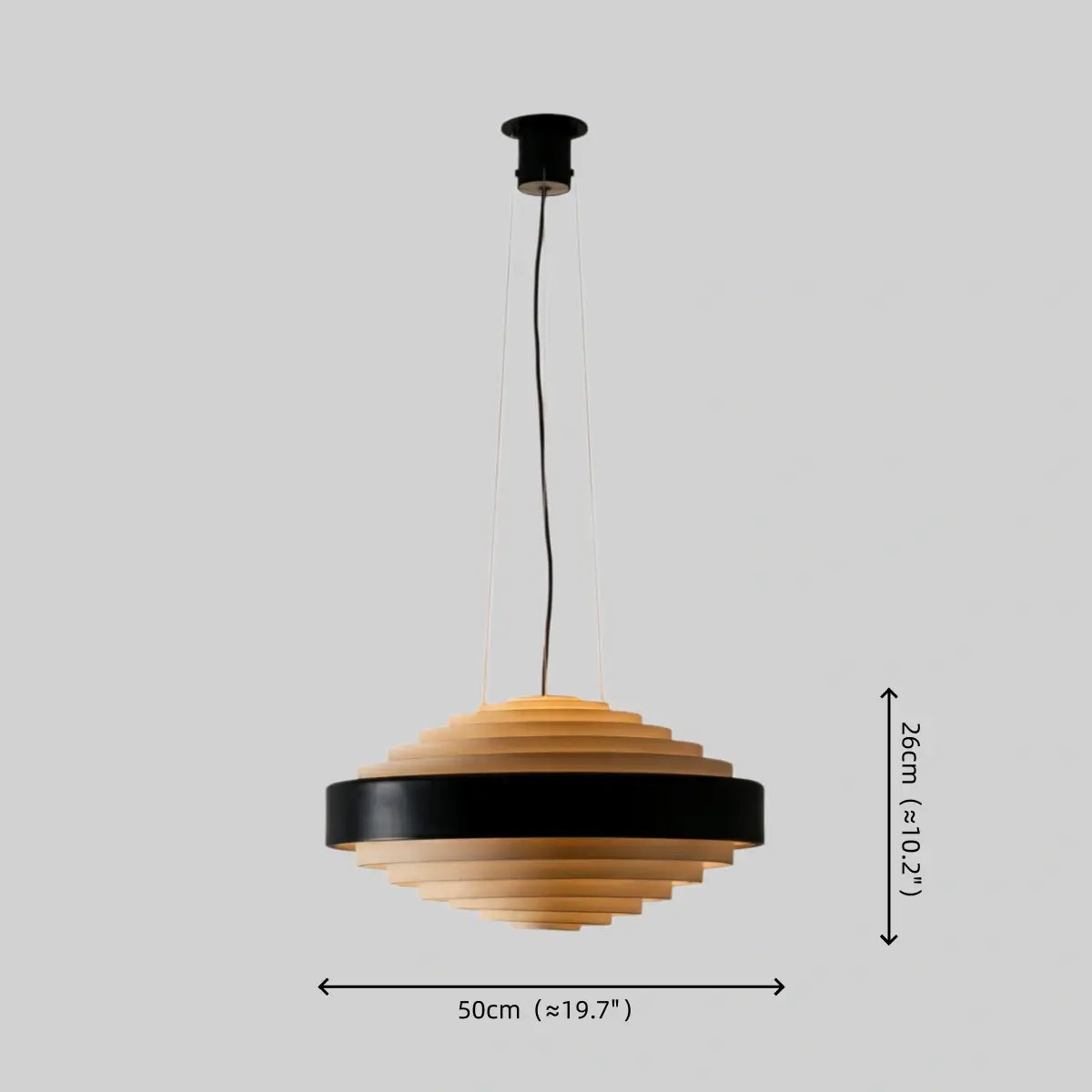 Geometric Tiered Pendant Light -- Metal White or Black