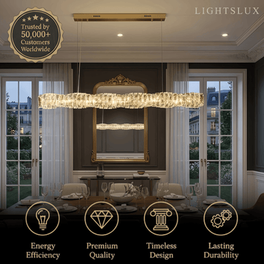 Excelis Luxury Linear Crystal Chandelier