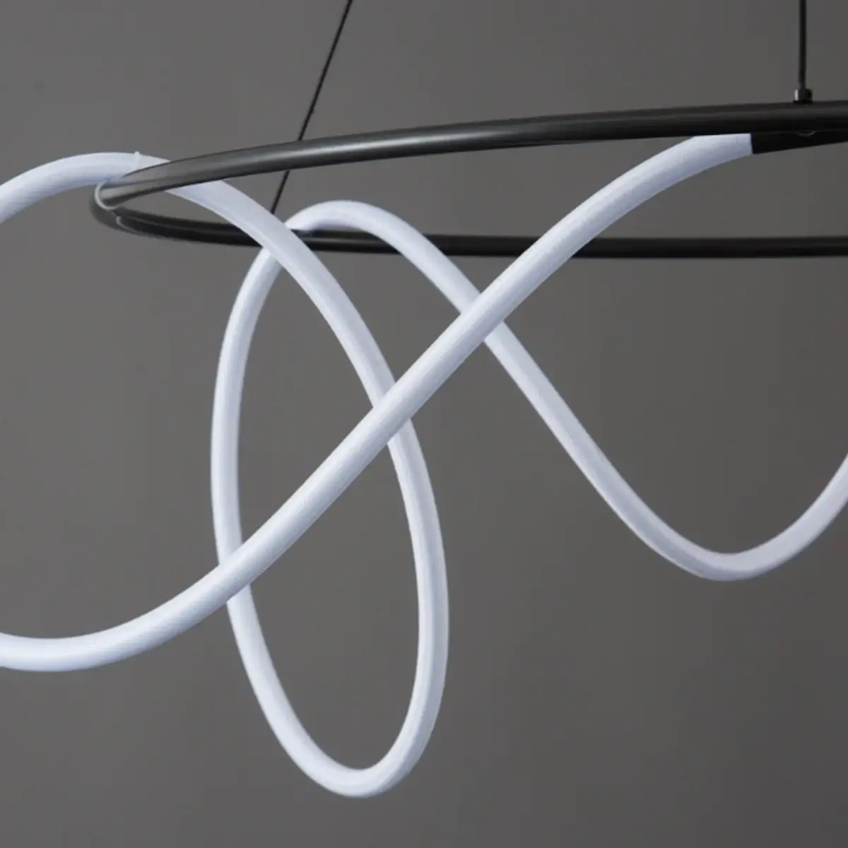 Arcato Minimalist Rope-Wrap Circular Chandelier