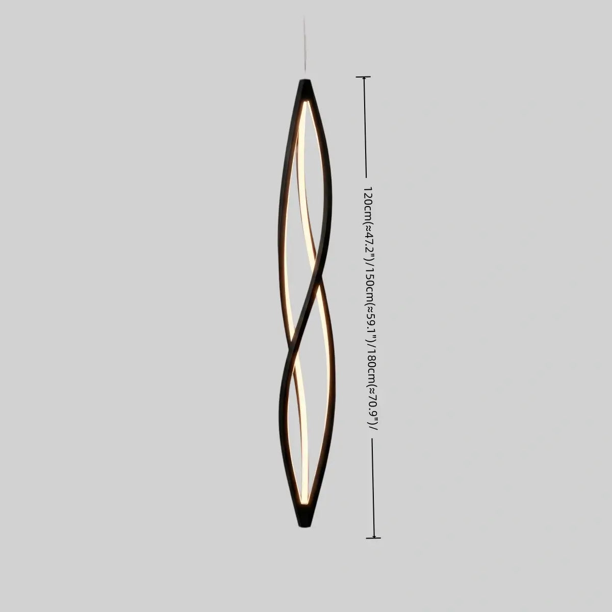 Arcato Art Deco Helix Pendant Light – Black/White Aluminum for Dining Room / Staircase