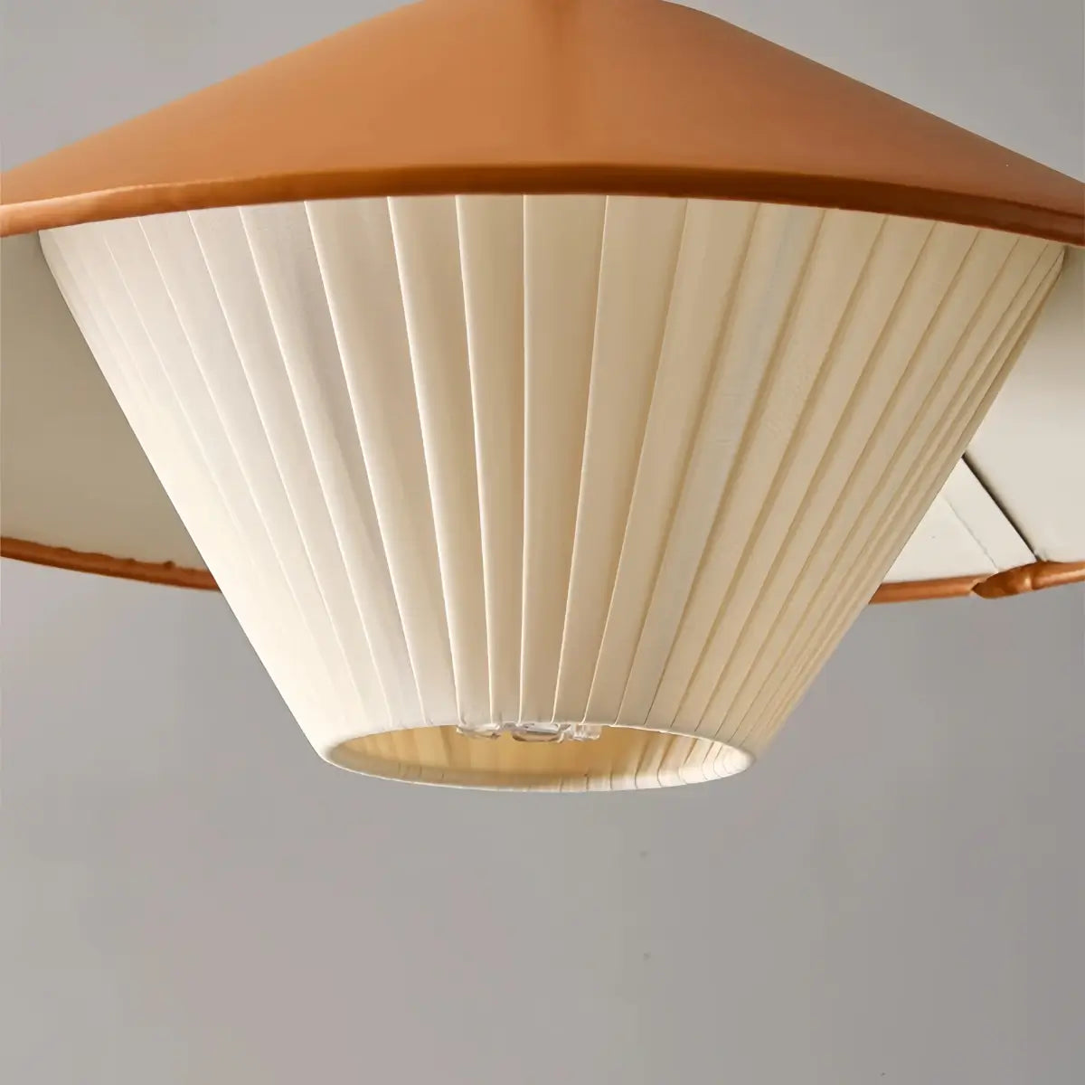 Modern Cone Pendant Light -- Leather Orange