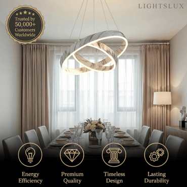 Contemporary Tiered Circular Chandelier -- Marble