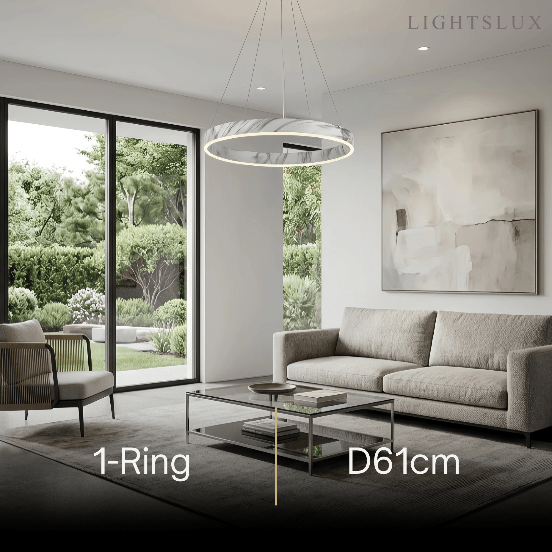 Contemporary Tiered Circular Chandelier -- Marble