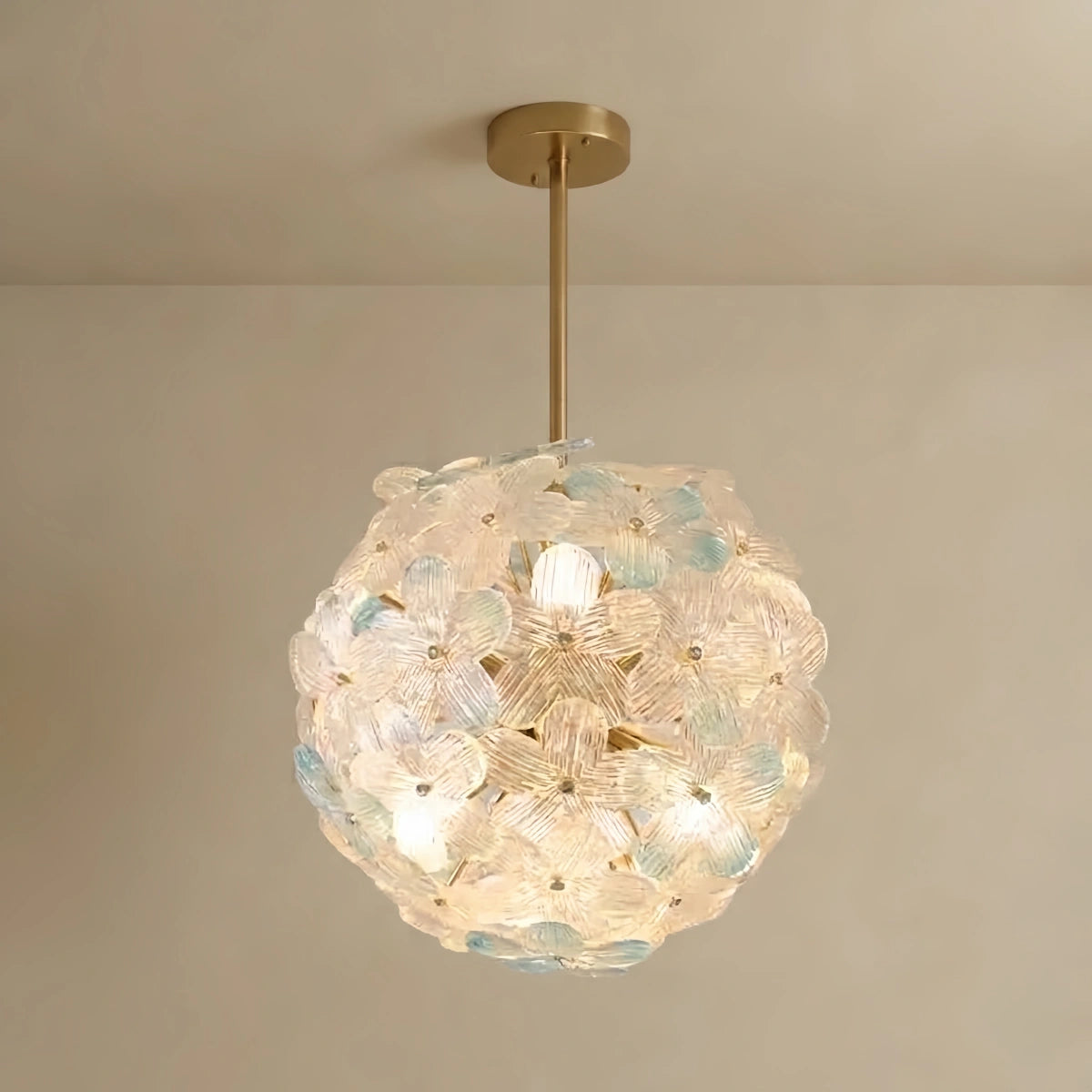 Vetro Art Deco Glass Orb Chandelier -- Green for Bedroom Dining Room