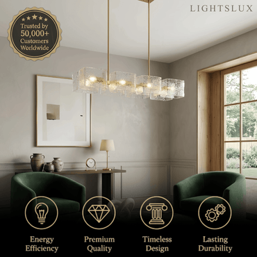 Elegant Straight Chandelier -- Gold