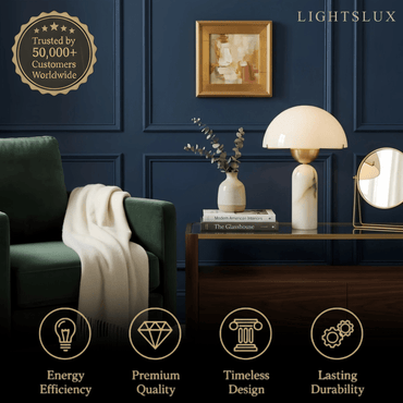 Alba Minimalist Alabaster Table Lamp