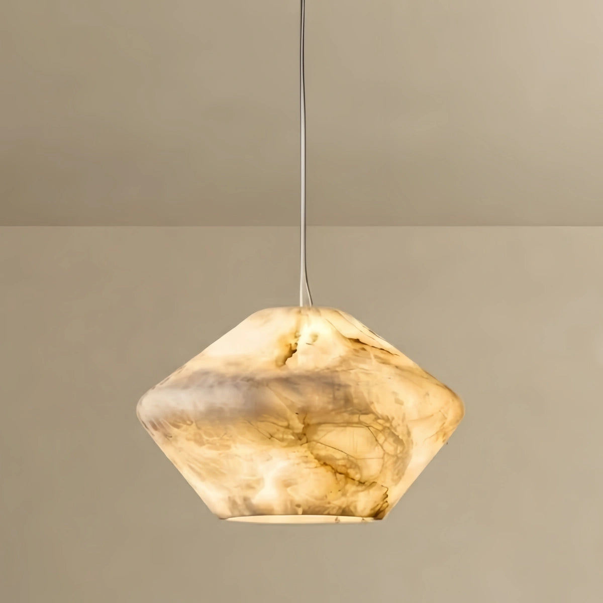 r Pendant Light -- White / Faux Alabaster for Living Room