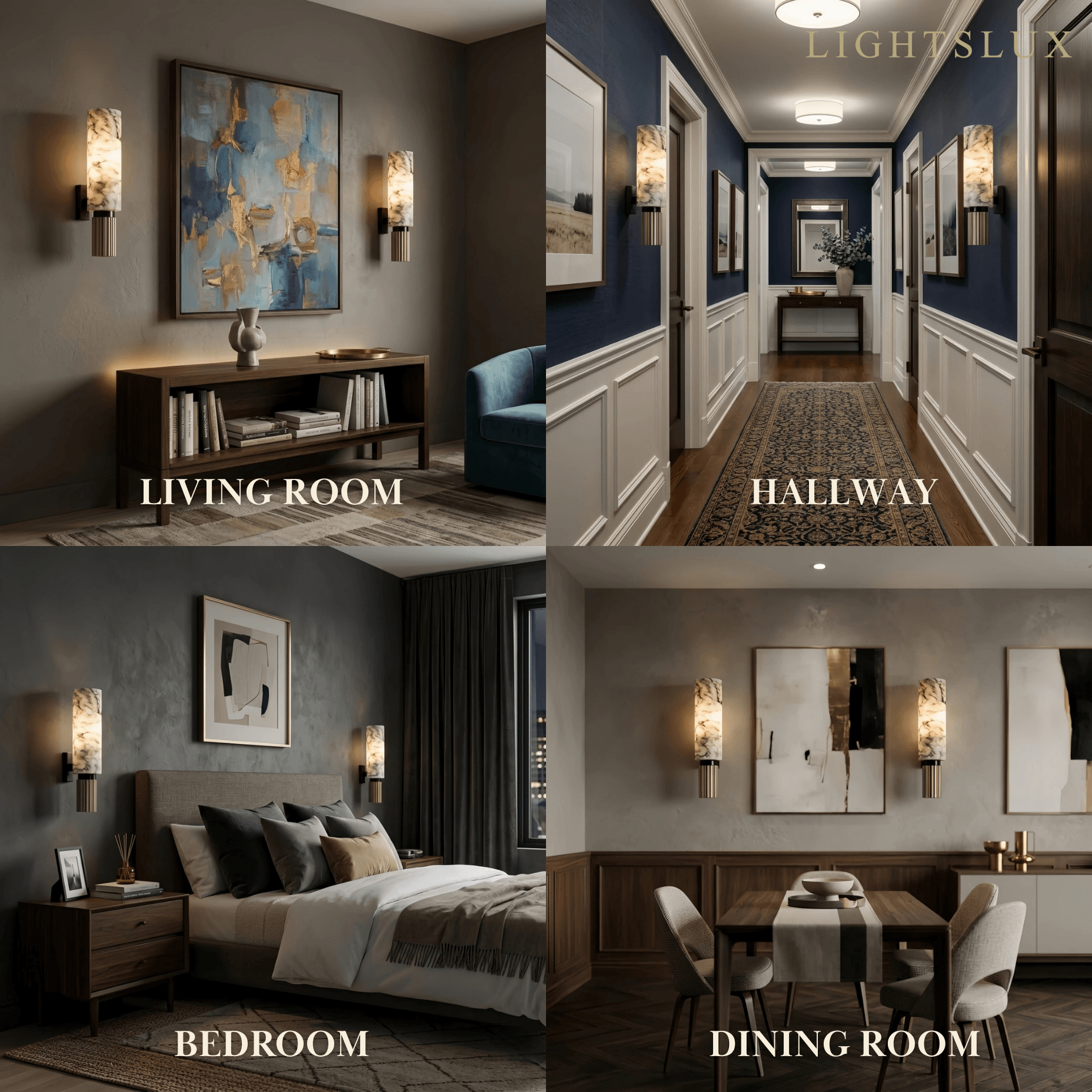 Alba Minimalist Alabaster Wall Lamp