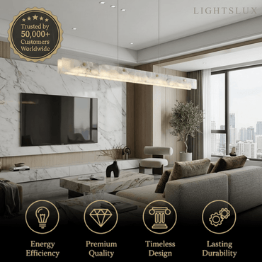 Alba Modern Alabaster Linear Pendant Light