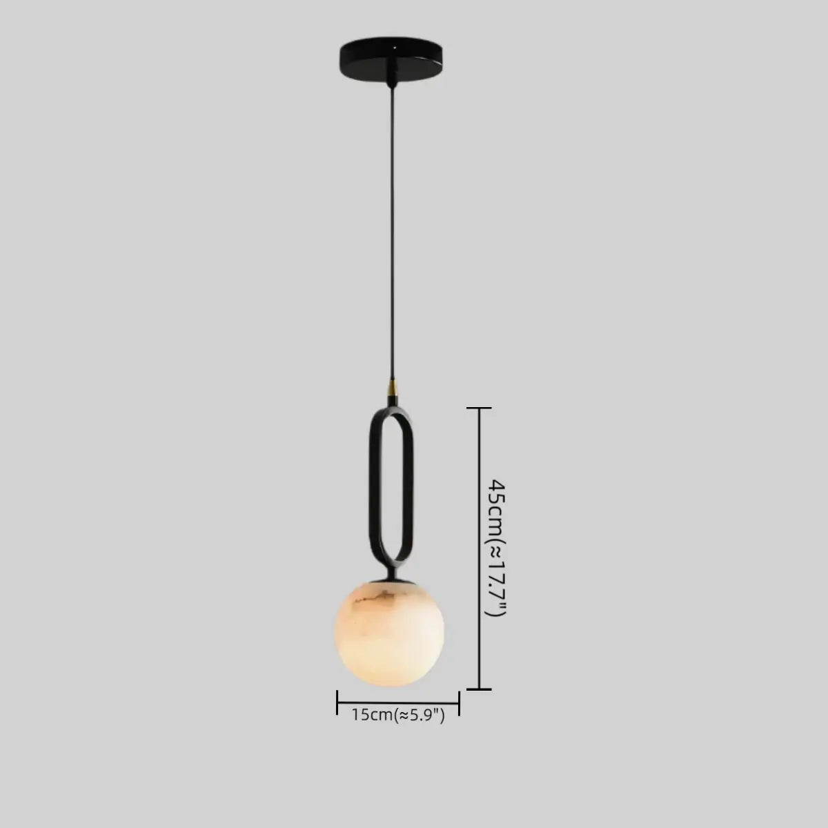 Alba Minimalist Alabaster Pendant Light – White Metal