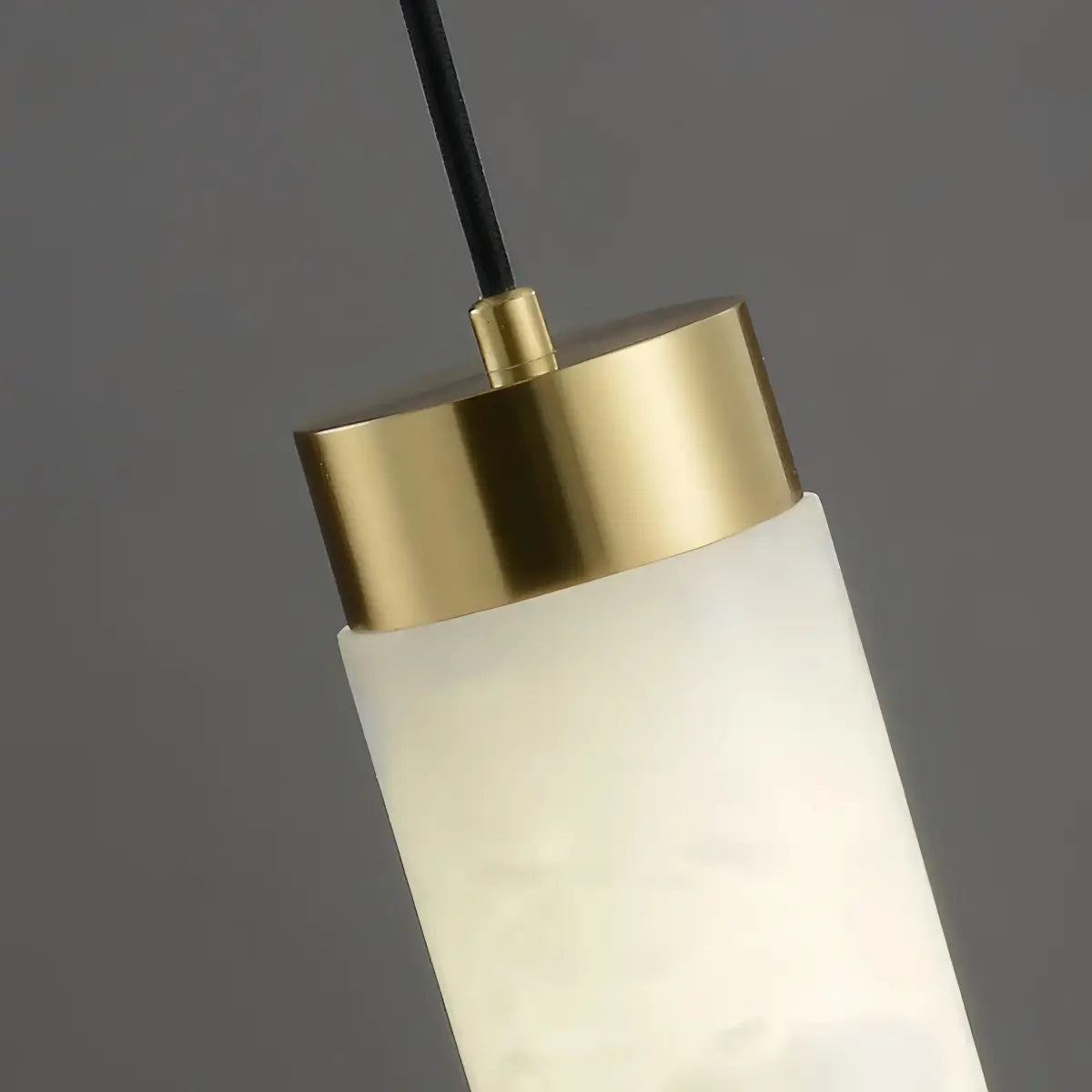 Alba Modern Alabaster Pendant Light – Brass & White
