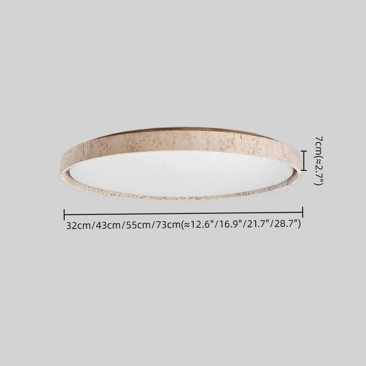 Strata Modern Minimalist Travertine Ceiling Light