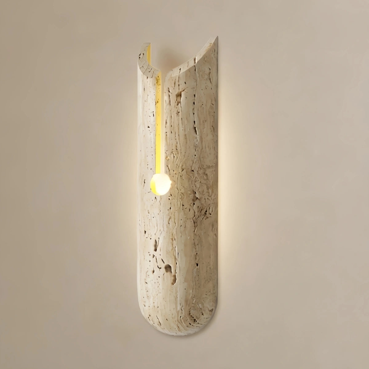 Strata Natural Travertine Wall Light -- Beige for Hallway Bedroom Living Room Dining Room