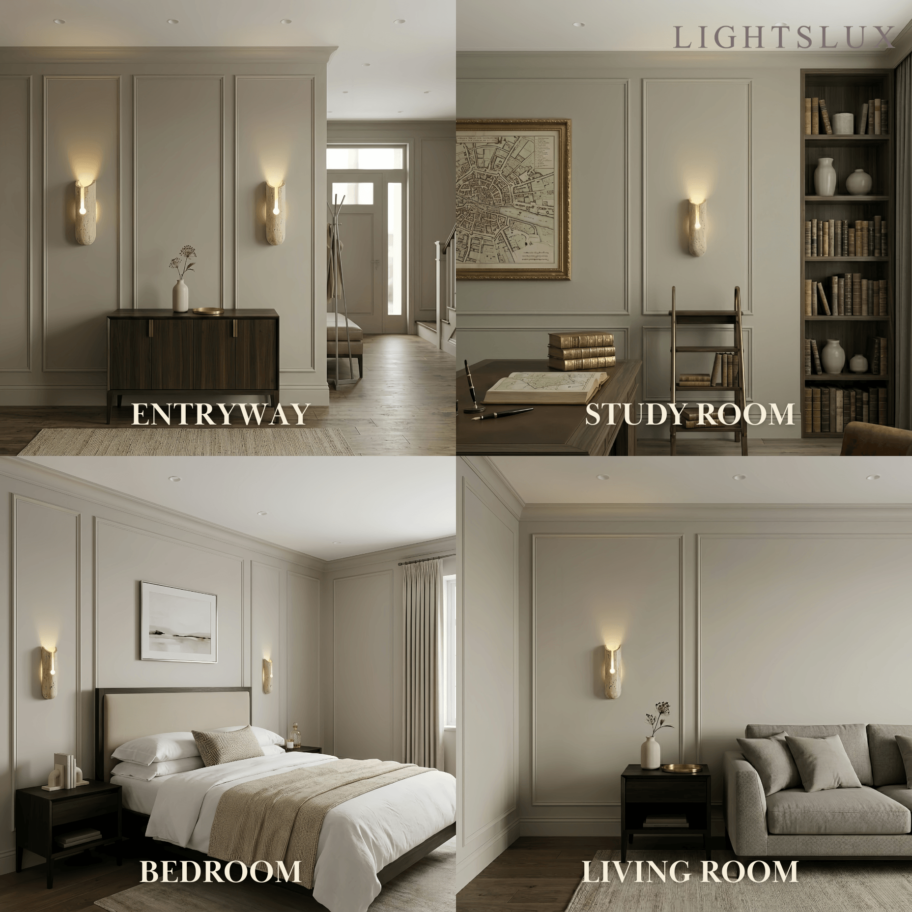 Strata Natural Travertine Wall Light