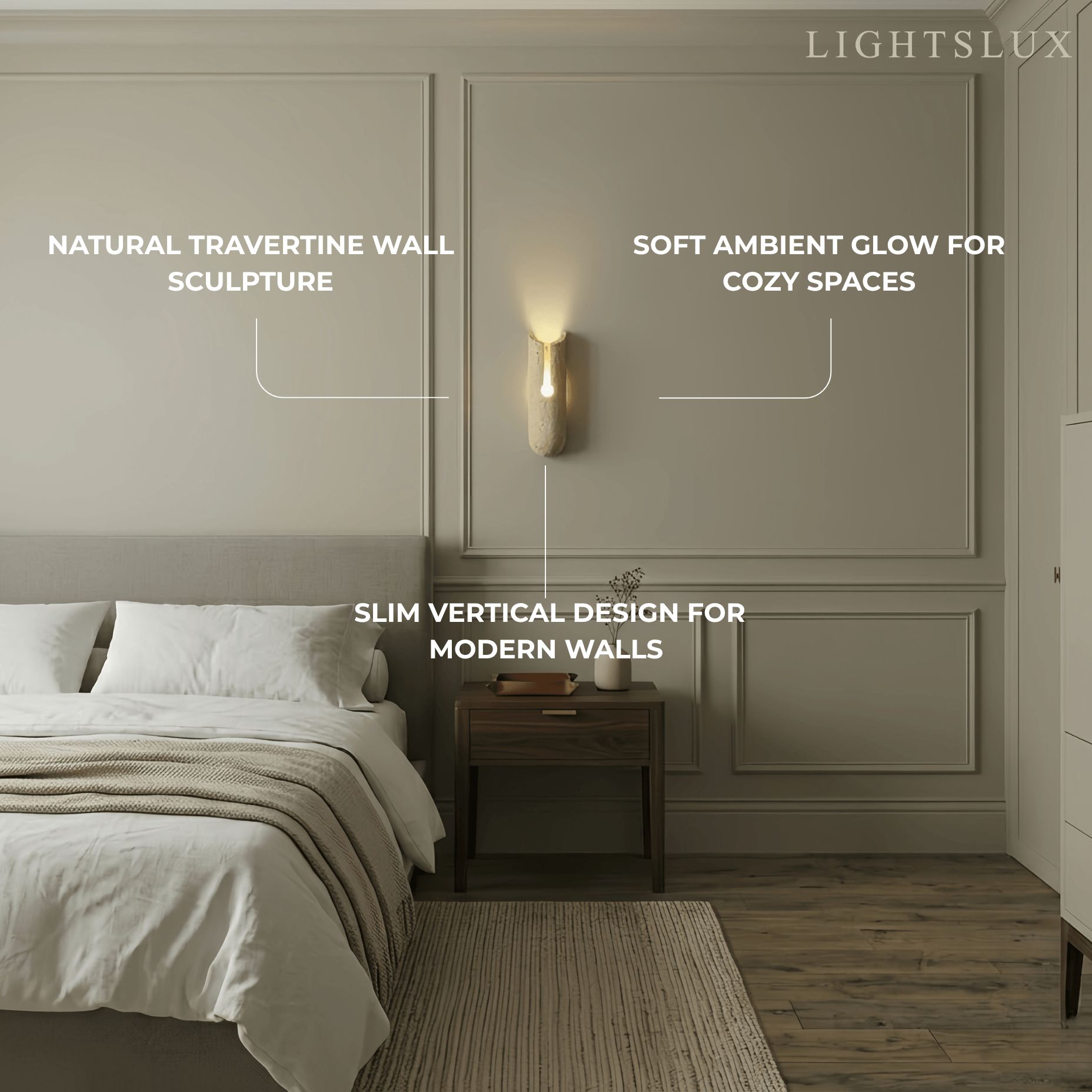 Strata Natural Travertine Wall Light