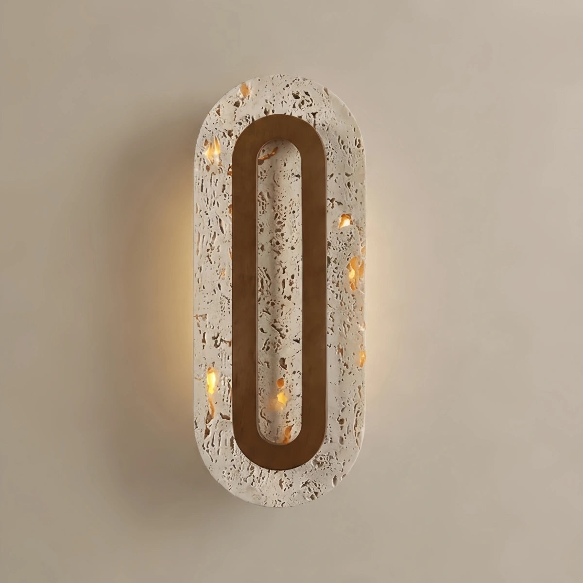 Strata Natural Travertine Wall Light -- Beige Walnut for Hallway Bedroom Living Room Entryway