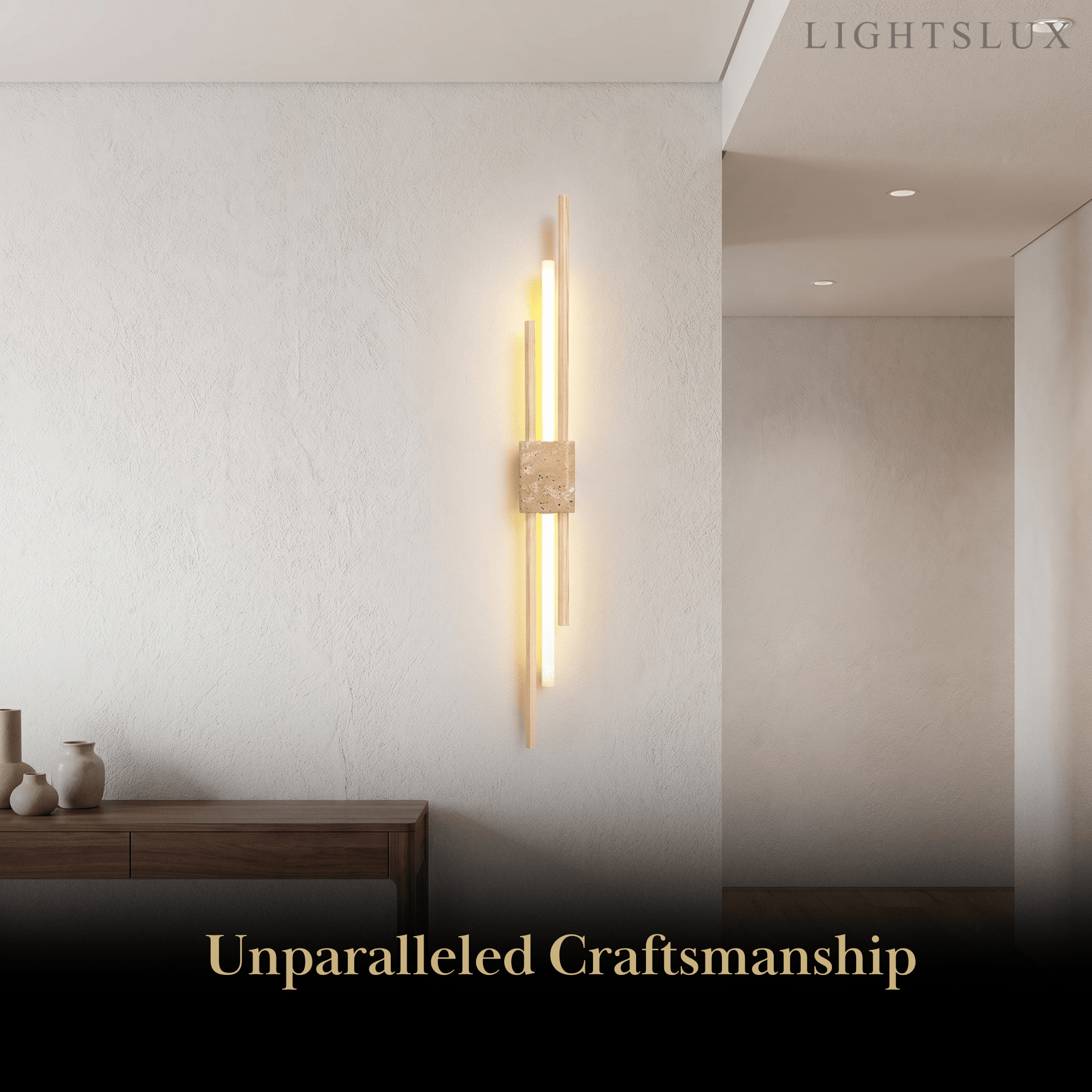 Strata Minimalist Travertine Wall Light