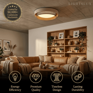 Strata Modern Minimalist Ceiling Light – Yellow Travertine