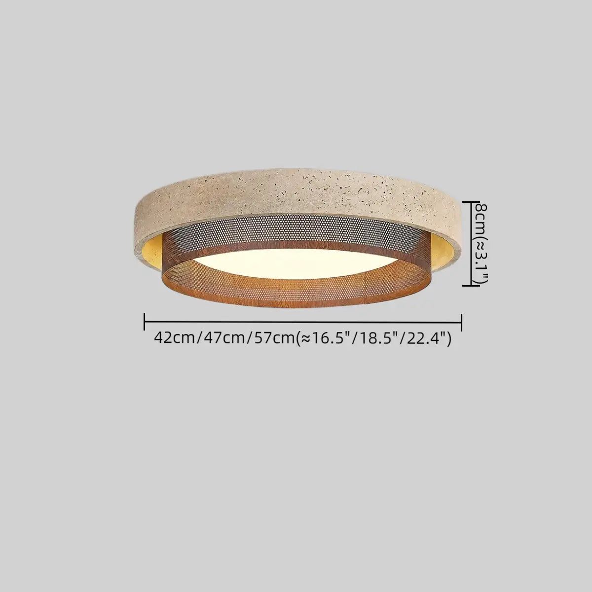 Strata Modern Minimalist Ceiling Light – Yellow Travertine