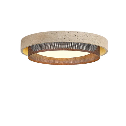 Strata Modern Minimalist Ceiling Light – Yellow Travertine