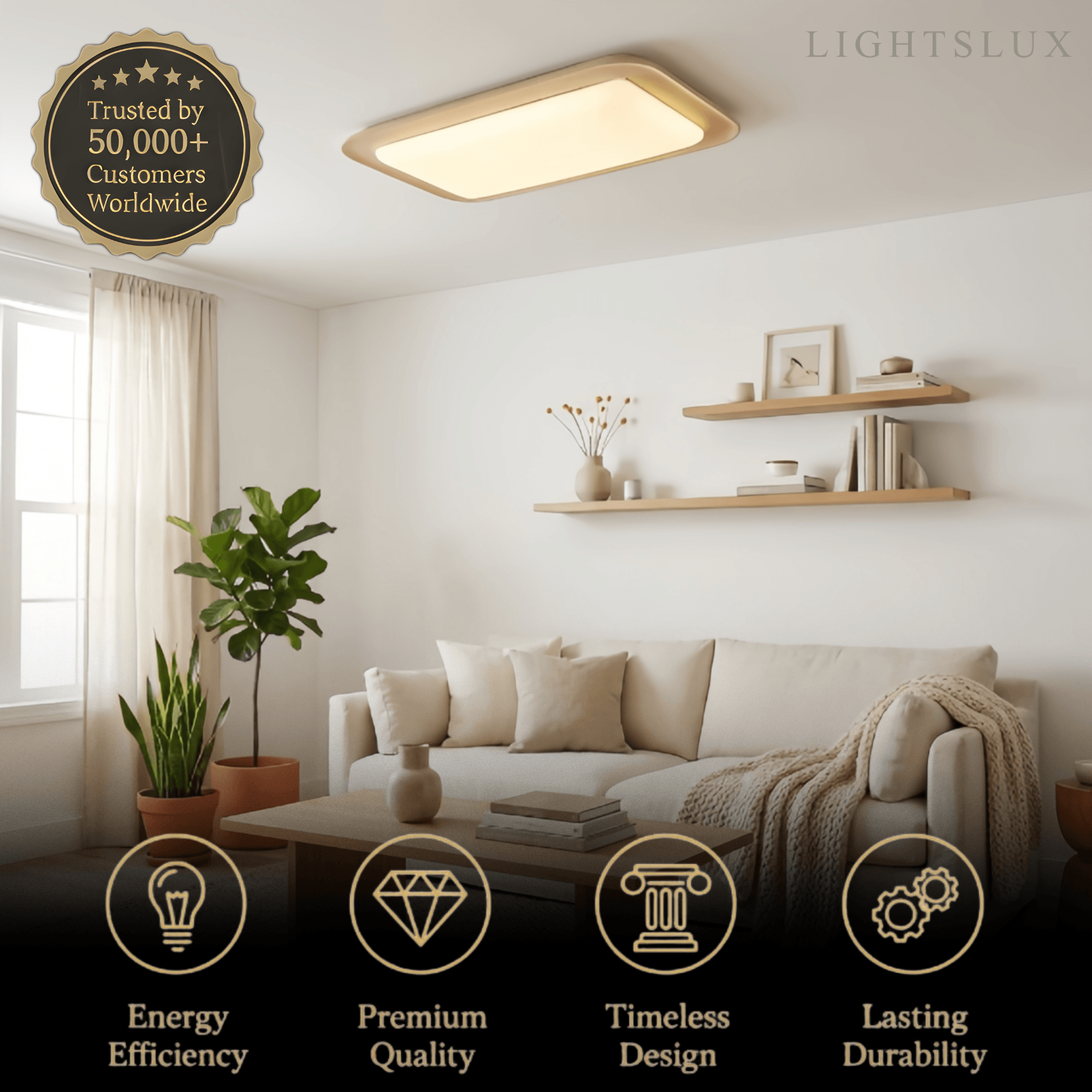 Strata Modern Travertine Ceiling Light – Yellow Stone