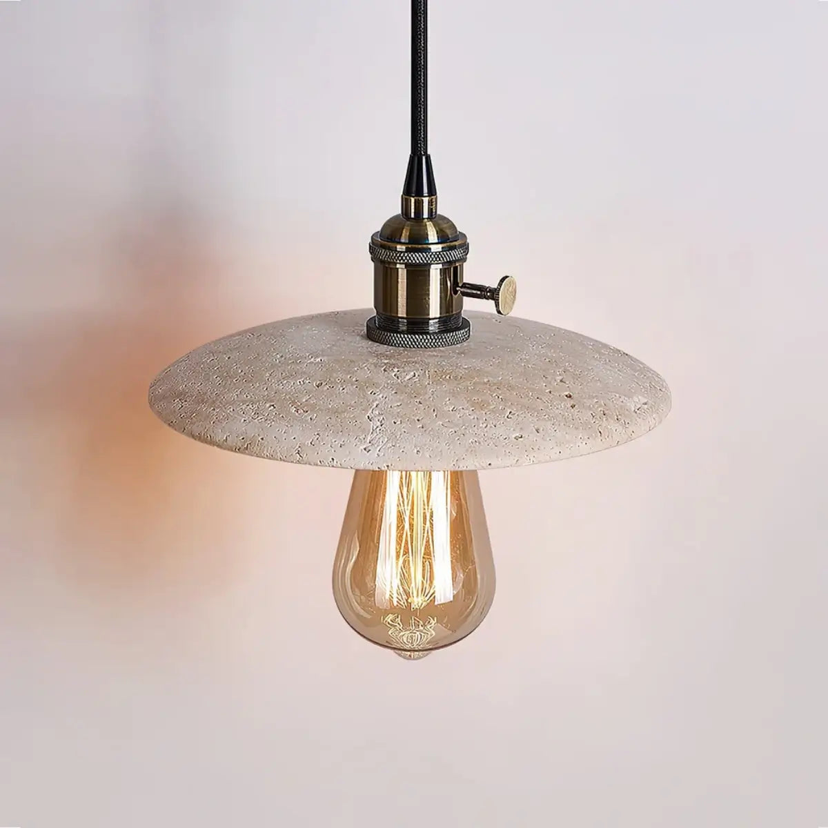 Strata Modern Minimalist Travertine Pendant Light