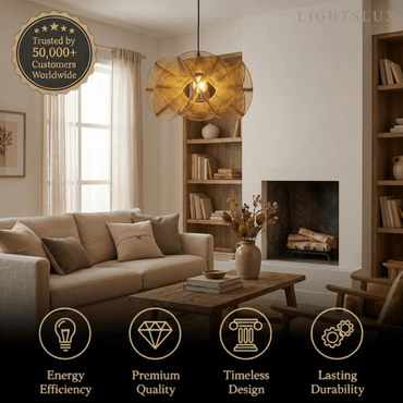 Bamburo Nordic Woven Rattan Pendant Lamp