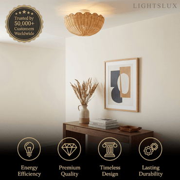 Natural Rattan Ceiling Light