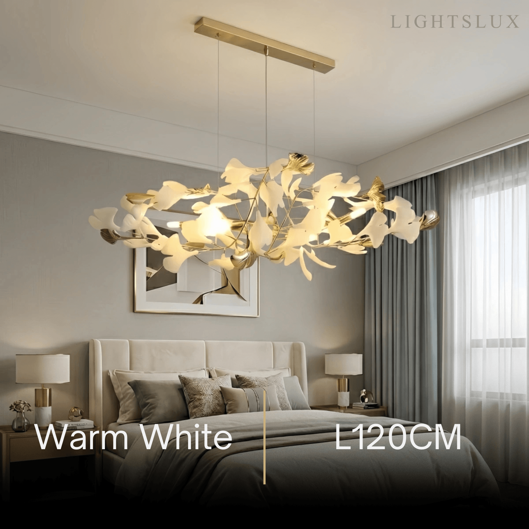 Velora Minimalist Ginkgo Leaf Chandelier -- Iron & Glass for Dining Room