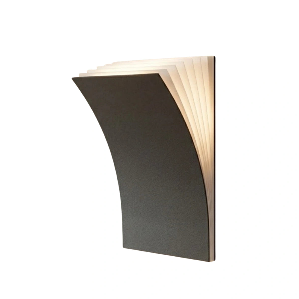 Vivara Nordic Minimalist Wall Lamp -- Curved Aluminum Book Pages in Black or White for Living Room Study